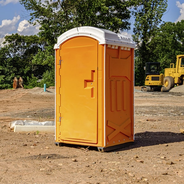 how often are the portable toilets cleaned and serviced during a rental period in Oak Vale